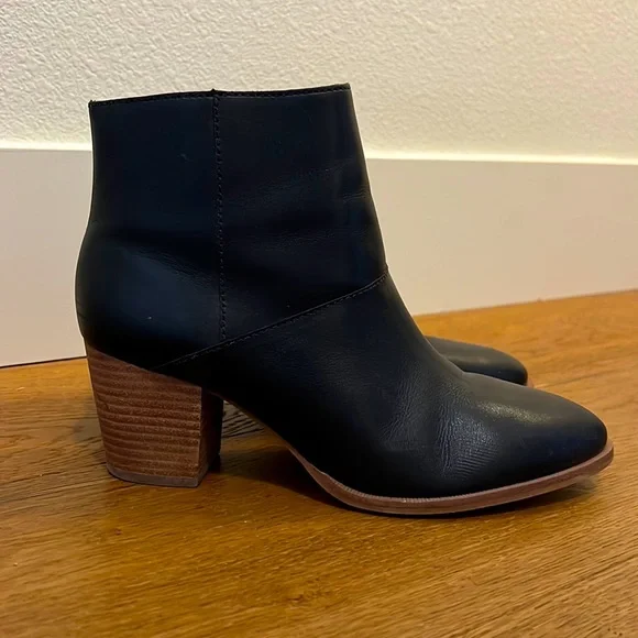 Madewell Shoes Madewell Black Booties Wood Block Heel Poshmark